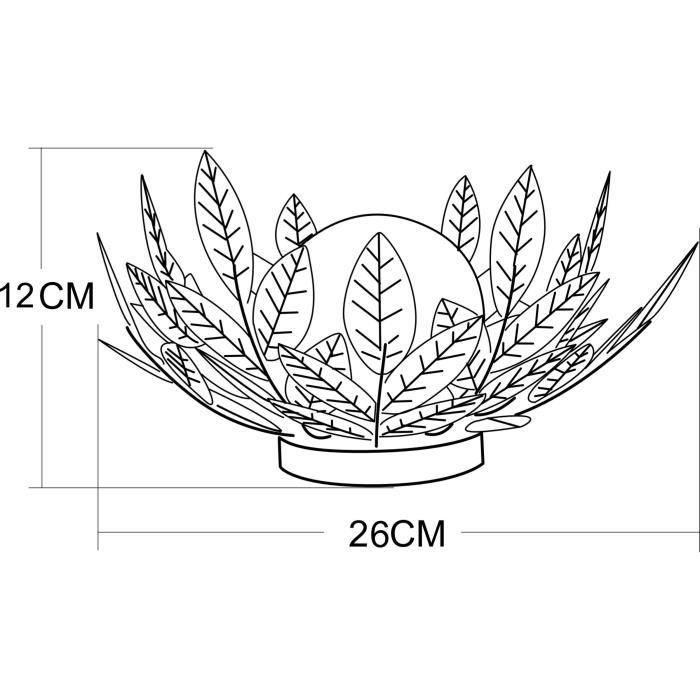 Galix G4495 Lámpara Solar Diseño Nenúfar, Metal Acabado Oro y Vidrio Agrietado, 7 Lúmenes, 26 cm 2
