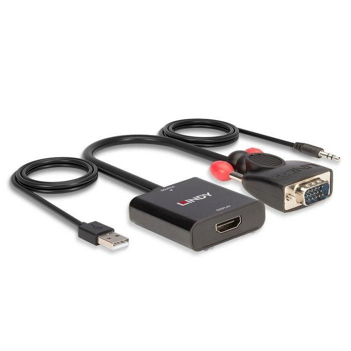 Adaptador VGA a HDMI con Audio LINDY 38284 Negro 2 Adaptador VGA a HDMI con Audio LINDY 38284 Negro 2