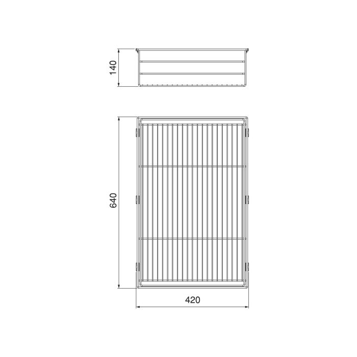 Emuca Cajón de alambre para armarios y vestidores Quartz, 640mm (M80), Acero, Titanio 6