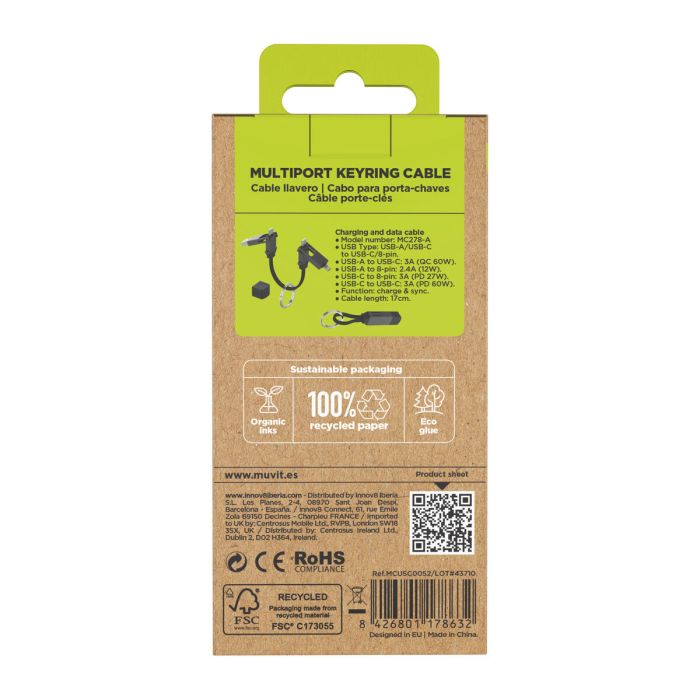 Cable USB Muvit MC278-A Negro 3