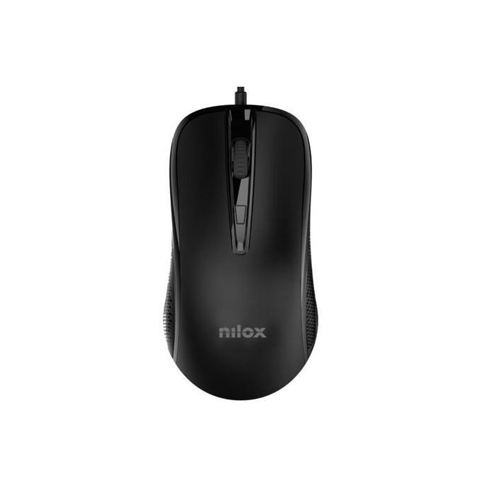 Nilox MOUSB1014 Ratón USB Óptico 2400 DPI 4 Botones Negro