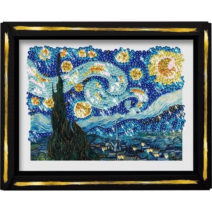 Kit de ocio creativo - LANSAY - Colección Lentejuelas - La noche estrellada - Van Gogh - A partir de 14 años 1 Kit de ocio creativo - LANSAY - Colección Lentejuelas - La noche estrellada - Van Gogh - A partir de 14 años 1