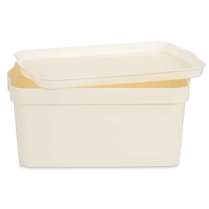 Caja Plastico Con Tapa 7,5L Crema Kipit 21X14CM (12 Unidades) 2 Caja Plastico Con Tapa 7,5L Crema Kipit 21X14CM (12 Unidades) 2