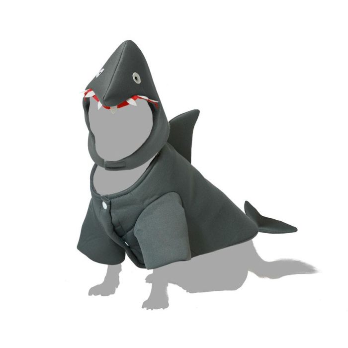 Disfraz Tiburón para Mascota Perro Gris Polyester - Talla M 2