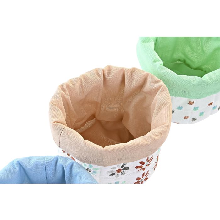 DKD Home Decor Cesta Urban Casablanca 2022 Azul Celeste Gris 16x18x16 cm (12 Unidades) 2