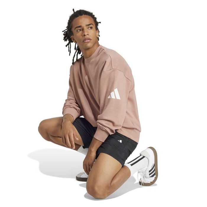 Sudadera sin Capucha Hombre Adidas Swt French Terry Rosa XS 3