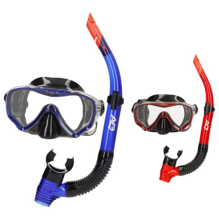 Gafas de Buceo con Tubo AquaSport Azul Rojo (6 Unidades) 1 Gafas de Buceo con Tubo AquaSport Azul Rojo (6 Unidades) 1