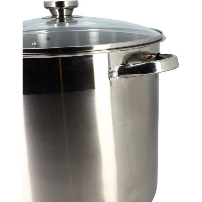 Olla con tapa - MENASTYL - 4615451 - Acero inoxidable - 17 litros - 32 cm - Apto para todo tipo de fuegos, incluida inducción 2