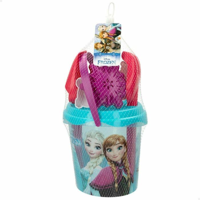 Cubo de playa frozen diametro18 cm con pala,rastrillo y 2 moldes. 1 Cubo de playa frozen diametro18 cm con pala,rastrillo y 2 moldes. 1