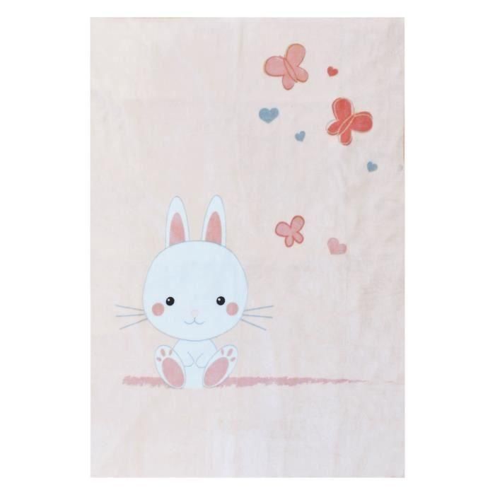 Manta DOMIVA Lapinou - Microfibra - 100x140 cm Manta DOMIVA Lapinou - Microfibra - 100x140 cm