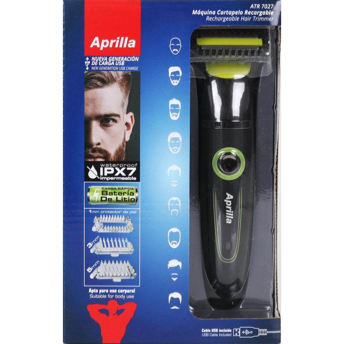 Aprilla Máquina Corta Pelo Recargable - 3 x 17 x 4.5 cm 1