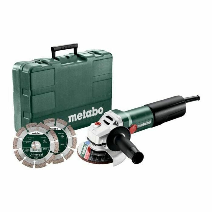 Metabo WQ 1100-125 Juego de Amoladora Angular 1100W, Disco Ø 125mm, 12000 rpm, Peso 2.2 kg, Cable 4m
