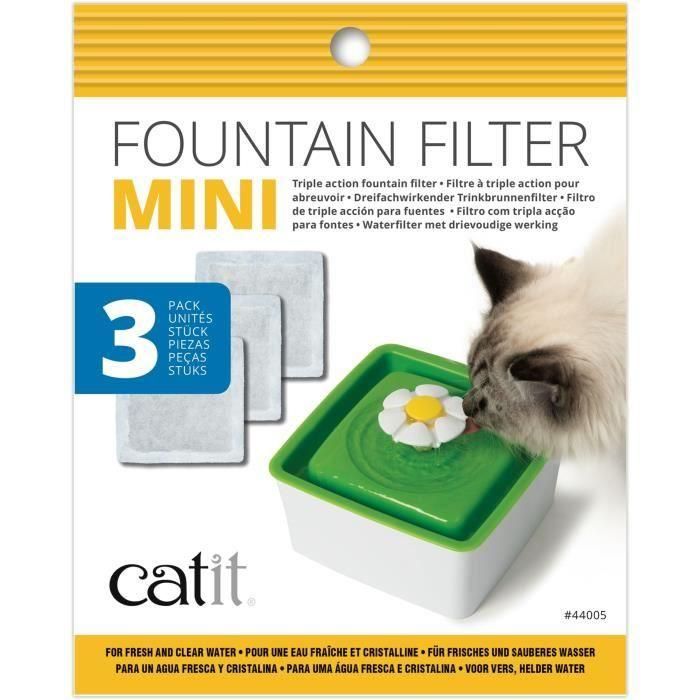 Filtro para fuente de agua para gatos Catit Flower Mini - Flower Mini - Doble acción - 3 piezas Filtro para fuente de agua para gatos Catit Flower Mini - Flower Mini - Doble acción - 3 piezas