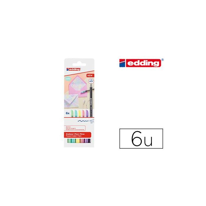 Edding Rotulador 1200 Punta Fina Colores Surtidos Pastel Estuche 6 Ud