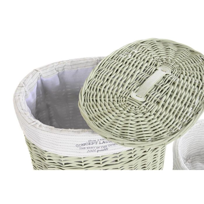DKD Home Decor Cesta de Ropa Básicos Verde Mimbre y Poliéster Set de 5 - 37x56x51 cm 3 DKD Home Decor Cesta de Ropa Básicos Verde Mimbre y Poliéster Set de 5 - 37x56x51 cm 3