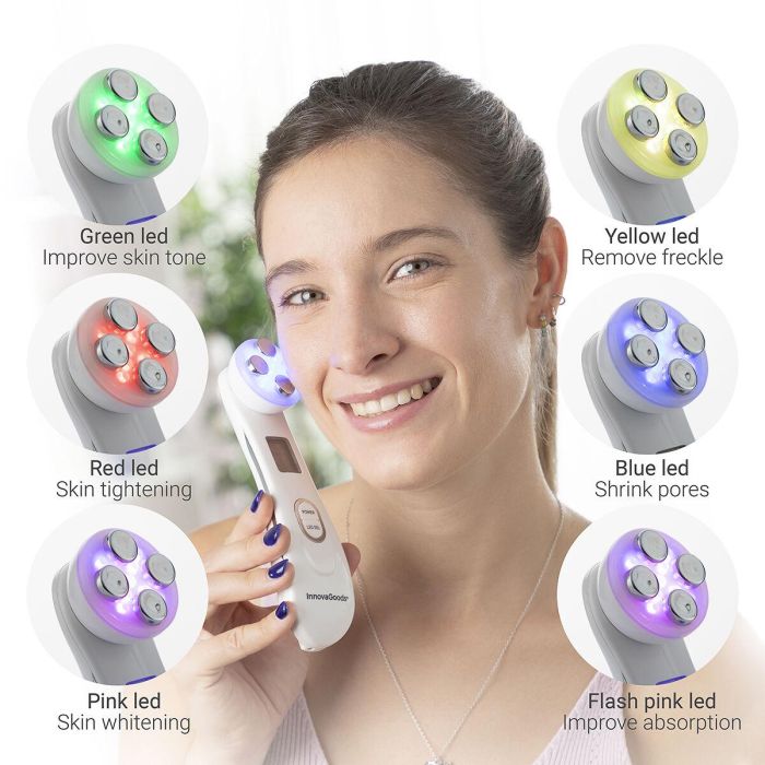 Masajeador Facial con Radiofrecuencia, Fototerapia y Electroestimulación Wace InnovaGoods 6 Masajeador Facial con Radiofrecuencia, Fototerapia y Electroestimulación Wace InnovaGoods 6