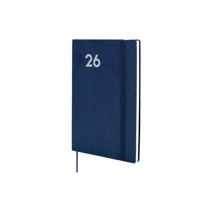 Finocam Agenda Dynamic Y10 Encuadernada Tapa Blanda Azul 140x204mm 2026 - Tacto Suave, Goma Elástica y Esquinas Microperforadas