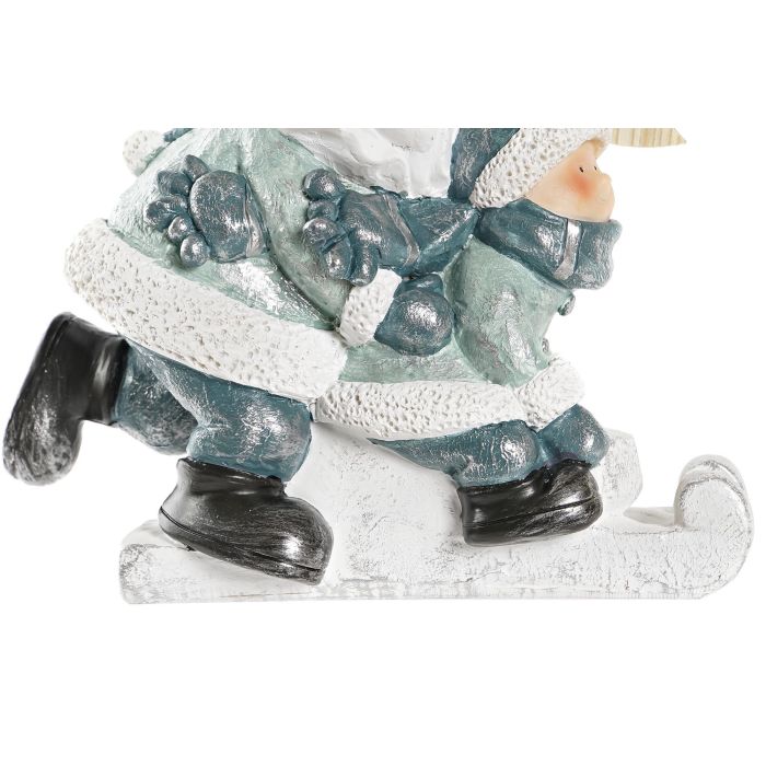 DKD Home Decor Figura de Navidad Moderna con LED de Resina Azul y Blanco 9x22x20 cm Pack 3 Unidades Funciona con 2 Pilas CR2032 3