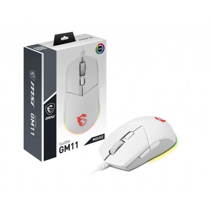 MSI CLUTCH GM11 WHITE Ratón Ambidextro Óptico 5000 DPI USB Tipo A, Ref. S12-0401950-CLA 4
