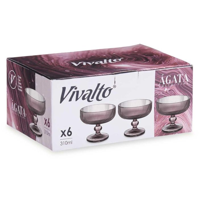 Copa Helado Rosa Rayas 310Ml Vivalto 12X9CM (24 Unidades) 2 Copa Helado Rosa Rayas 310Ml Vivalto 12X9CM (24 Unidades) 2