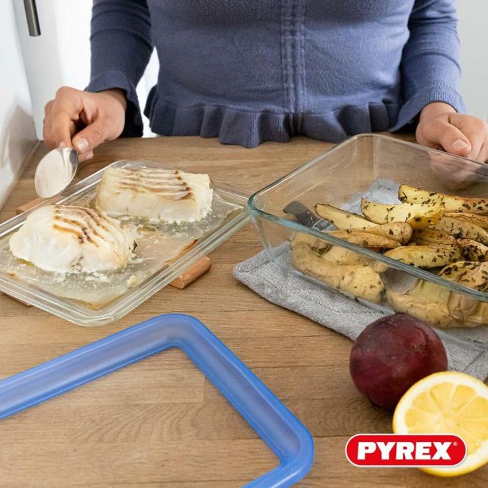Pyrex 3426470296250 Juego de 3 Recipientes con Tapa de Vidrio Rectangular 1,5 L 2 Pyrex 3426470296250 Juego de 3 Recipientes con Tapa de Vidrio Rectangular 1,5 L 2