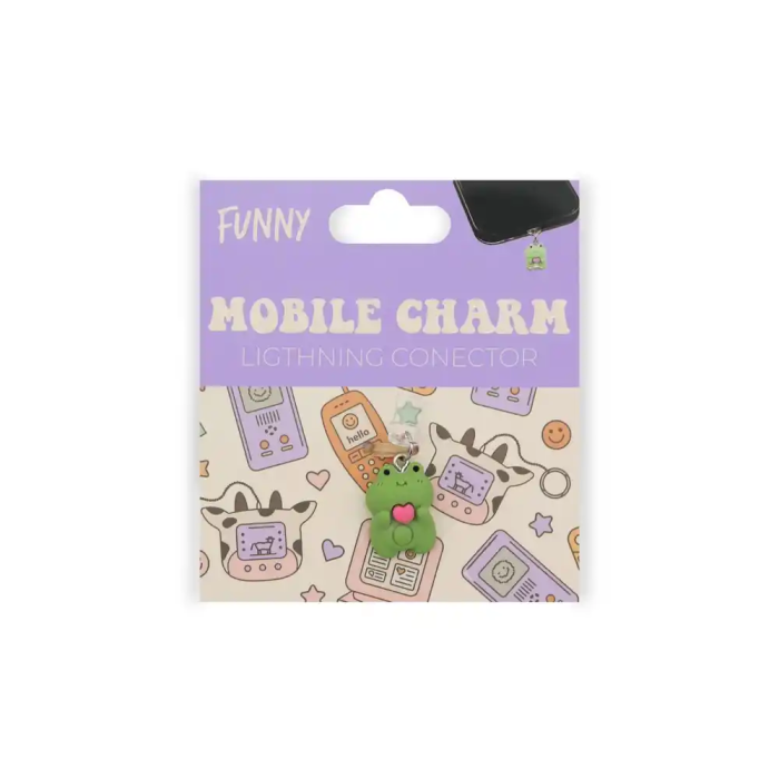 Wondee Funny Lightning Frog Charm Protector de puerto para móvil, tipo C o Lightning, 20x10x15 mm, colgante decorativo