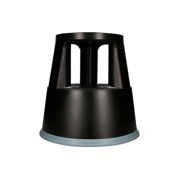 Q-connect Taburete Negro ABS con Ruedas Retráctiles y Dos Niveles, Resistente hasta 150 kg 1