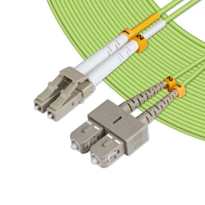 MicroConnect Cable de fibra óptica, LC-SC, multimodo, dúplex, OM5 (verde lima) 5m 1