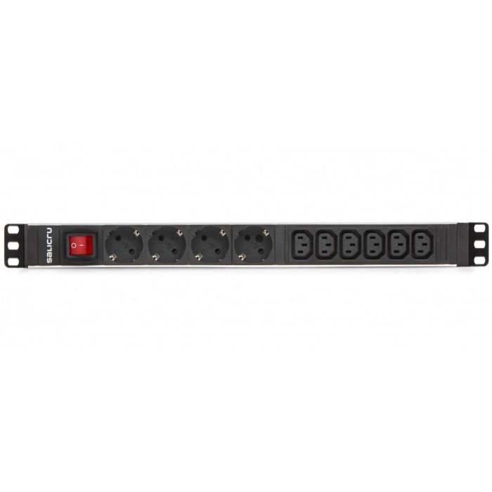 Salicru Regleta Rack 19 Pulgadas SPS PDU 4F+6F SCH+C13/C14, 10A, Protección Infantil, IP20