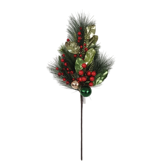 DKD Home Decor Rama Navidad Tradicional Verde Rojo de PVC y Espuma 15x75x30 cm (6 Unidades)