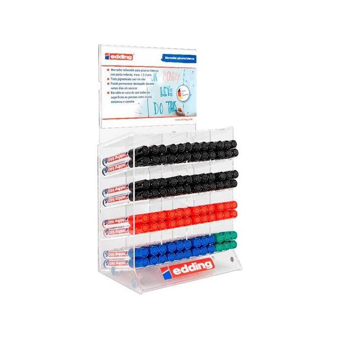 Edding Marcador Pizarra Blanca E-660 grama Colores Básicos Surtidos Expositor 96 Ud