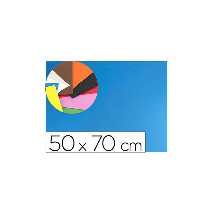 Goma Eva Liderpapel 50x70 cm 60 gr-M2 Espesor 1.5 mm Azul 10 unidades