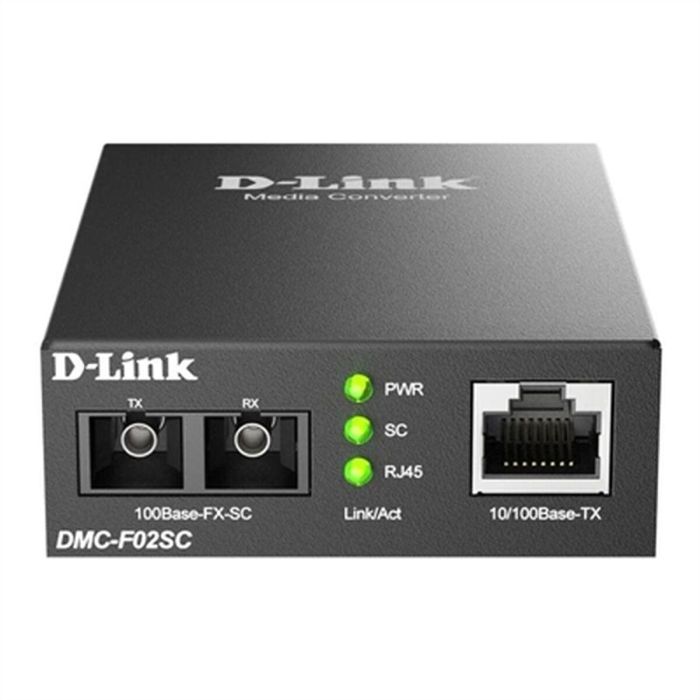 D-Link Convertidor Fibra Dmc-F02Sc, 100 Mbit/s, 10Base-T/100Base-TX a 100Base-FX, Negro 0 D-Link Convertidor Fibra Dmc-F02Sc, 100 Mbit/s, 10Base-T/100Base-TX a 100Base-FX, Negro 0