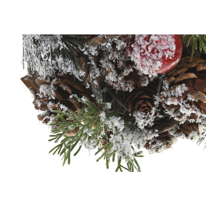 DKD Home Decor Bola Decoración Navidad Tradicional Rojo Natural Piñas 15 x 15 x 15 cm (2 Unidades) 2