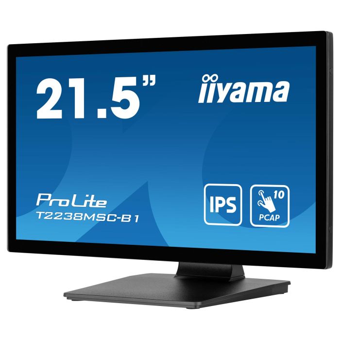 iiyama ProLite T2238MSC-B1 Monitor táctil IPS de 21.5" Full HD (1920x1080) con panel 10 puntos táctiles, HDMI, DisplayPort, USB 3.2, Altavoces, Negro iiyama ProLite T2238MSC-B1 Monitor táctil IPS de 21.5" Full HD (1920x1080) con panel 10 puntos táctiles, HDMI, DisplayPort, USB 3.2, Altavoces, Negro