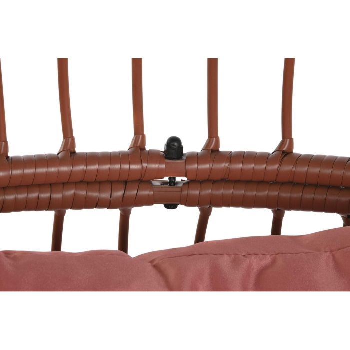 DKD Home Decor Sillón Terraza Jardín de Ratan Sintético con Cojines, Desmontable, Terracota Blanco, 71x147x99 cm 4 DKD Home Decor Sillón Terraza Jardín de Ratan Sintético con Cojines, Desmontable, Terracota Blanco, 71x147x99 cm 4
