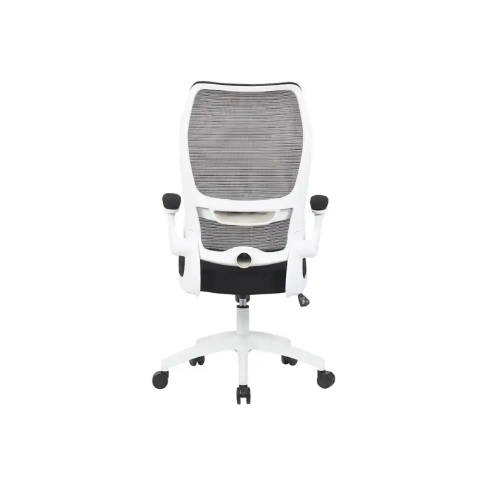 Q-connect Silla de Oficina Catania Ergonómica Malla Transpirable Ruedas Premium PU Negro Blanco Altura Ajustable 1230mm 4