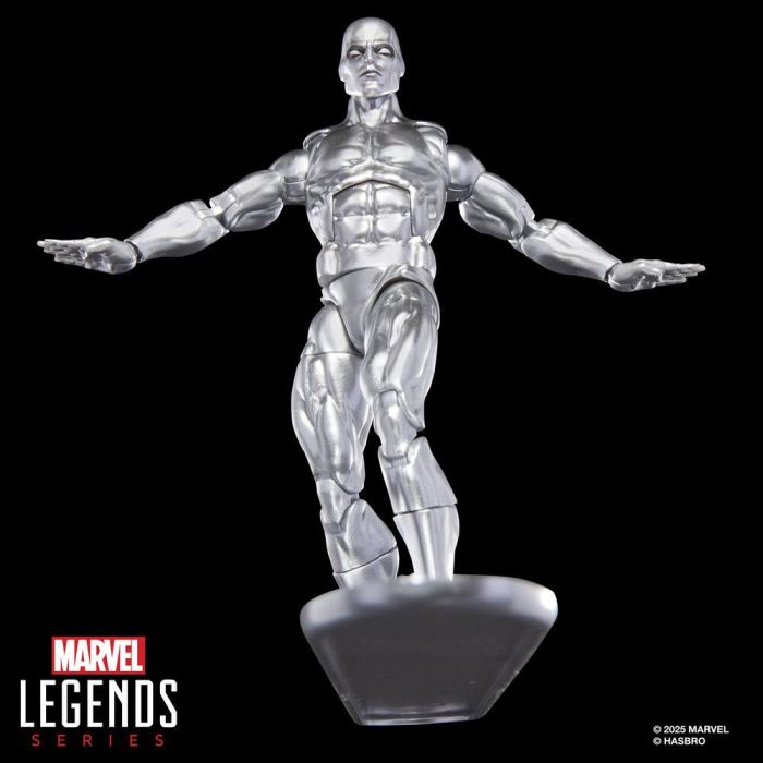 HASBRO Marvel Legends Series Figura Estela Plateada The Silver Surfer 15cm Articulada con 6 Accesorios y Tabla de Surf 1