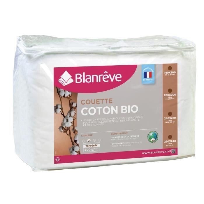 BLANREVE Edredón templado de algodón orgánico - 300g / m² - 140x200cm