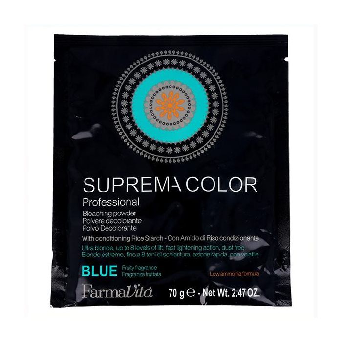Farmavita Suprema Bleaching Powder Decolorante Azul 70G Polvo Decolorante