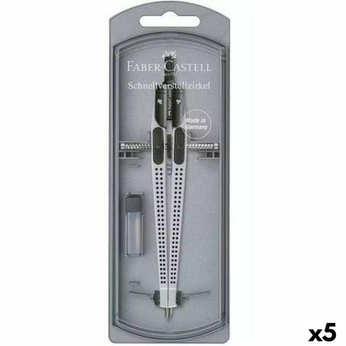 Compás Faber-Castell Plateado articulado (5 Unidades) Compás Faber-Castell Plateado articulado (5 Unidades)