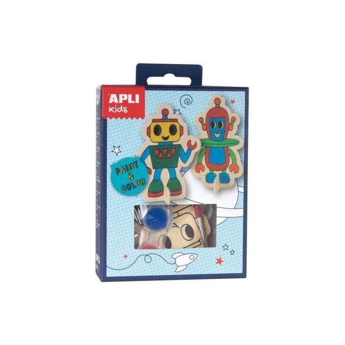 Kit Manualidades Apli Kids Robot 14712/ 2 Figuras/ 4 Botes Témpera/ 1 Pincel/ 1 Paleta Kit Manualidades Apli Kids Robot 14712/ 2 Figuras/ 4 Botes Témpera/ 1 Pincel/ 1 Paleta