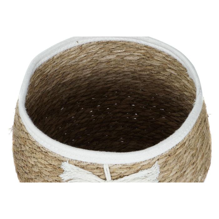 DKD Home Decor Cesta Balines Hecha a Mano con Detalle Macramé de Fibra Algodón Natural Crema 33x33x27 cm Set de 3 3 DKD Home Decor Cesta Balines Hecha a Mano con Detalle Macramé de Fibra Algodón Natural Crema 33x33x27 cm Set de 3 3