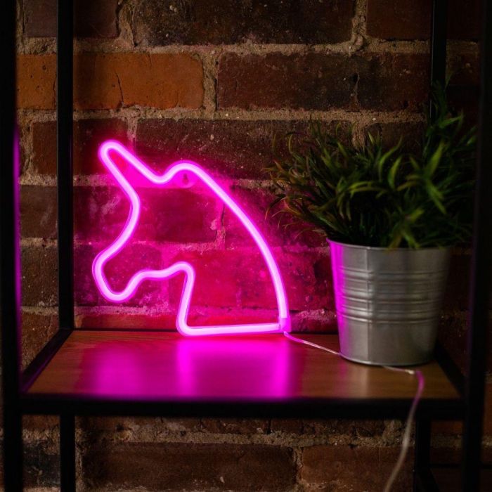 Forever Lampara Neon LED Unicornio Rosa - Iluminación Decorativa, Tecnología LED Eficiente, USB o Pilas AA, Ideal para Hogar o Negocios 4 Forever Lampara Neon LED Unicornio Rosa - Iluminación Decorativa, Tecnología LED Eficiente, USB o Pilas AA, Ideal para Hogar o Negocios 4