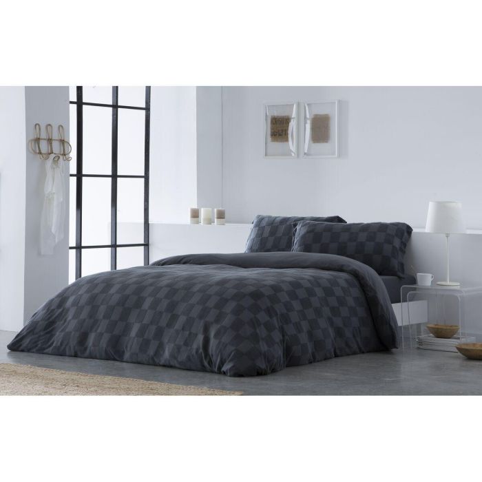 Funda Nórdica Naturals ELBA Gris oscuro Cama de 150 (240 x 220 cm) 4