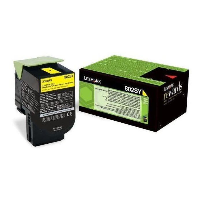 Lexmark 802SY 80C2SY0 Cartucho de Tóner Amarillo 2.000 Páginas para Impresoras Lexmark CX510, CX410 y CX310 Series Lexmark 802SY 80C2SY0 Cartucho de Tóner Amarillo 2.000 Páginas para Impresoras Lexmark CX510, CX410 y CX310 Series