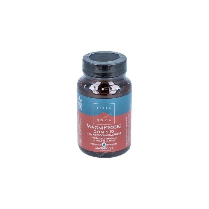 TERRANOVA Magniprobio con Fructooligosacáridos, Probióticos Lactobacilos y Bifidobacterias para Flora Intestinal, 50 Cápsulas Vegetales