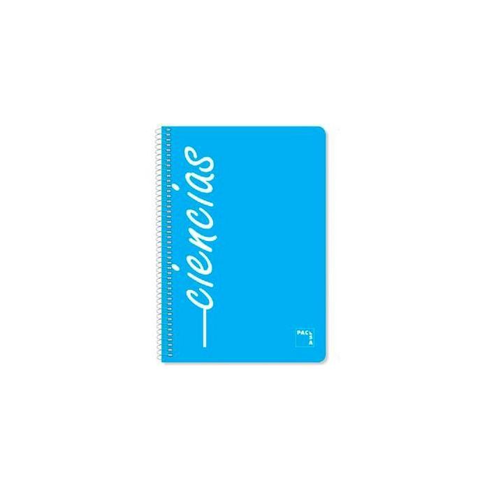 Pacsa Cuaderno Asignaturas 80H Folio 90 gr 4x4 mm Tapas Pp Pack 4 Ud "Ciencias"