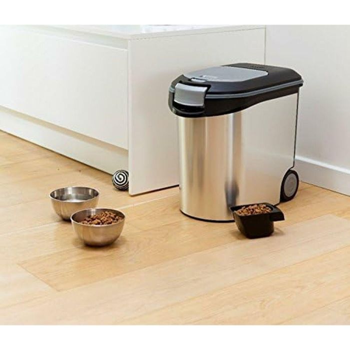 Curver Recipiente para comida seca 12kg Aspecto de metal Blanco Contenedor de polipropileno hermético para croquetas 1 Curver Recipiente para comida seca 12kg Aspecto de metal Blanco Contenedor de polipropileno hermético para croquetas 1