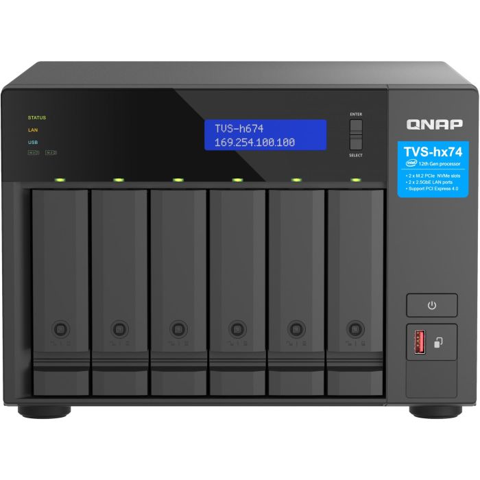 QNAP TVS-h674T-i5-32G NAS 6 Bahías Intel Core i5-12400 6-core/12-thread 32GB DDR4 0 QNAP TVS-h674T-i5-32G NAS 6 Bahías Intel Core i5-12400 6-core/12-thread 32GB DDR4 0